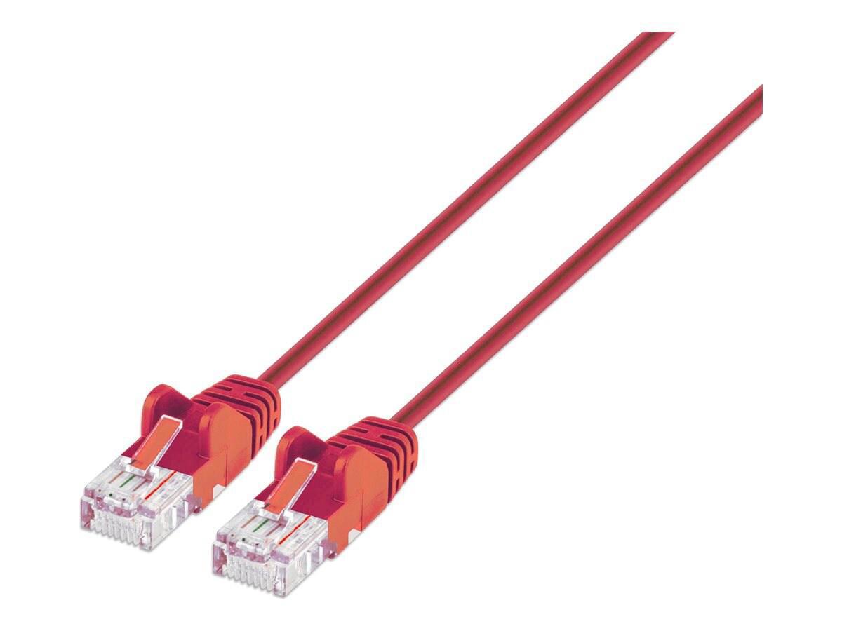 Intellinet Cat6 U/Utp Slim Network Patch Cable, Red, 0.5FT