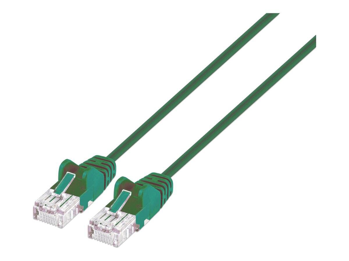 Intellinet Cat6 U/Utp Slim Network Patch Cable, Green, 0.5FT