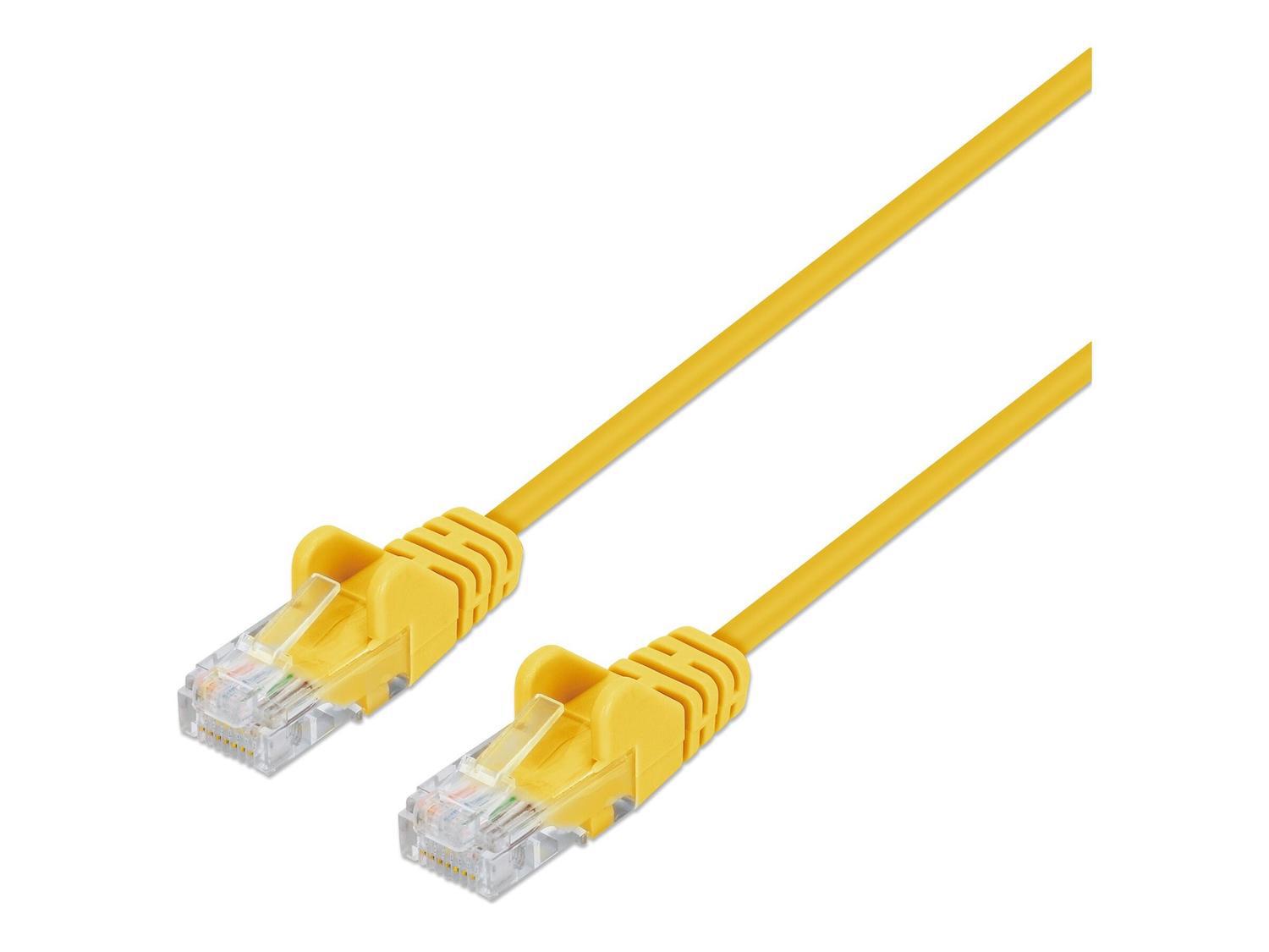 Intellinet Cat6 U/Utp Slim Network Patch Cable, Yellow, 0.5FT
