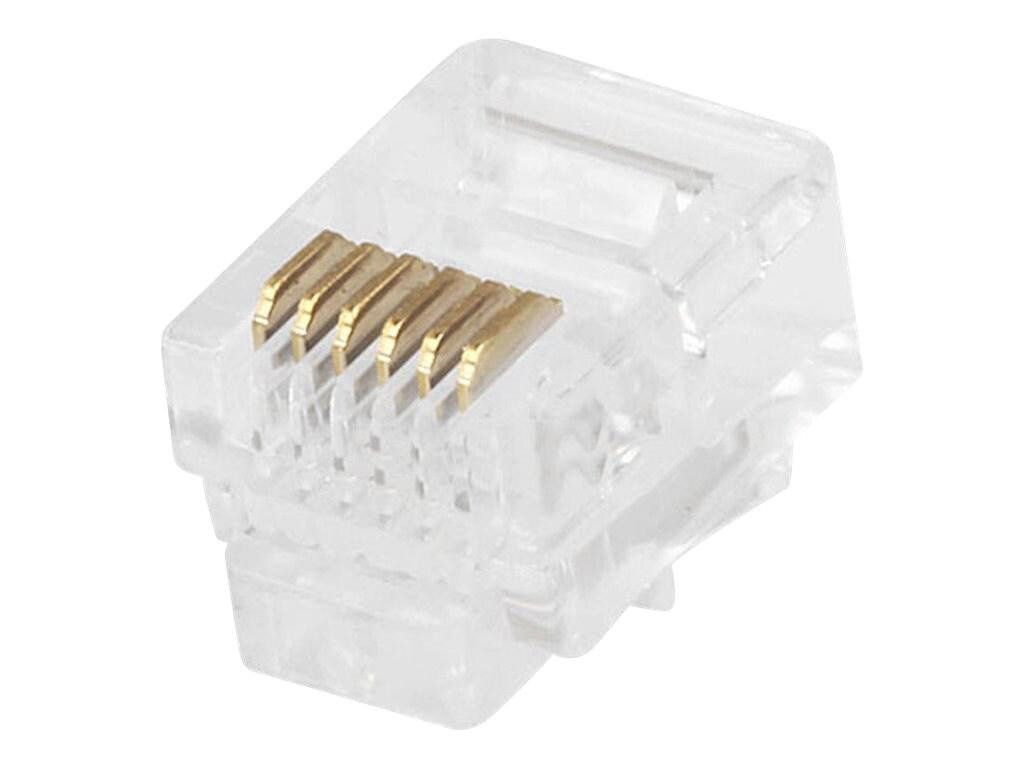 Monoprice RJ12 6P6C Plug Round Solid 50P