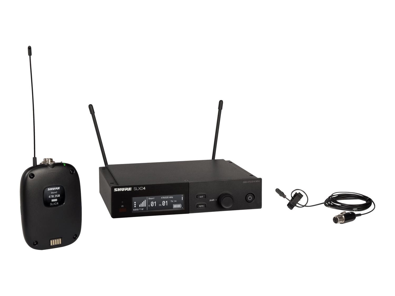Shure Wireless System with SLXD1 Bodypack Transmitter and DL4 Lavalier Microphone
