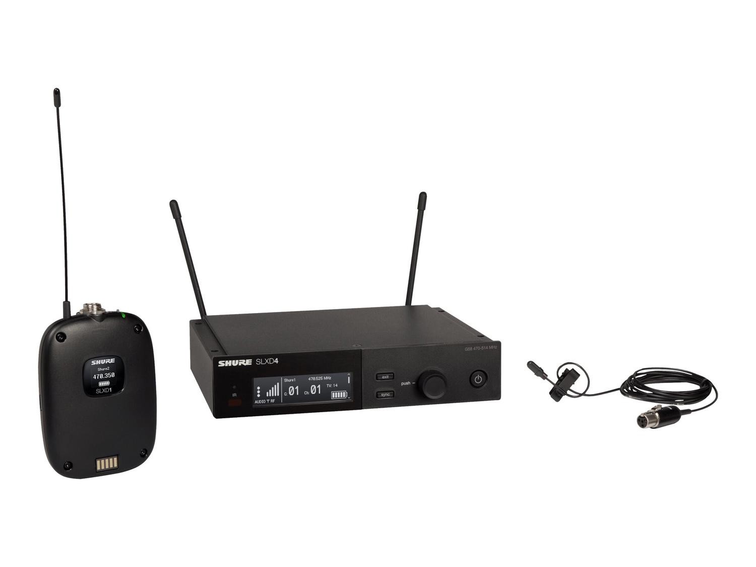 Shure Wireless System with SLXD1 Bodypack Transmitter and DL4 Lavalier Microphone