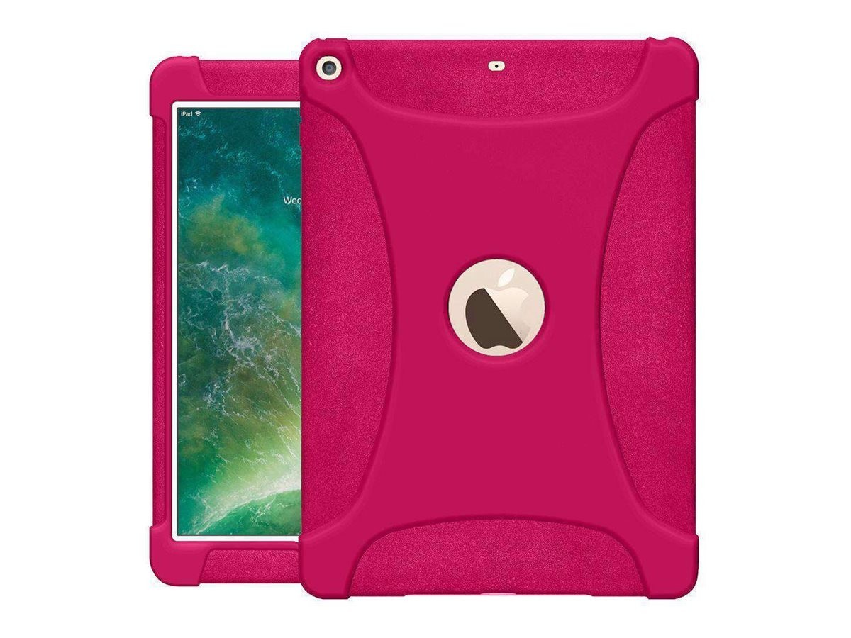 Amzer Shockproof Rugged Silicone Skin Jelly Case For iPad 9.7 (2017/ 2018) - Hot Pink