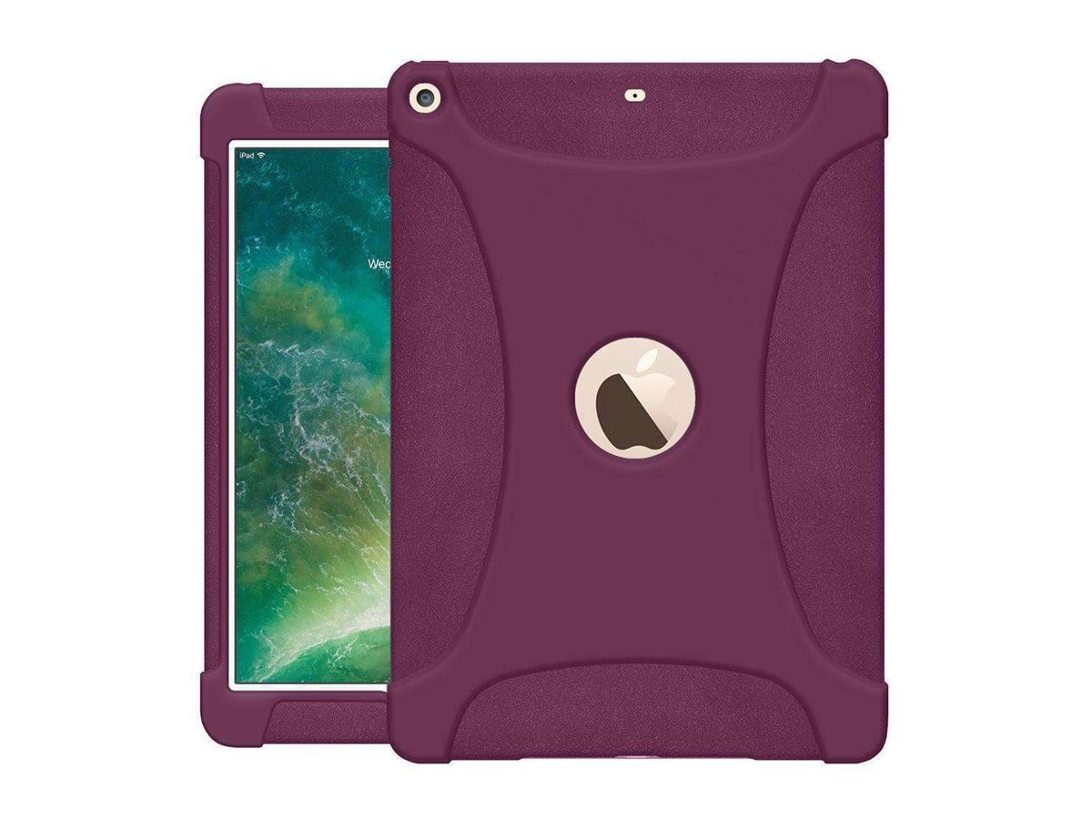 Amzer Shockproof Rugged Silicone Skin Jelly Case For iPad 9.7 (2017/ 2018) - Purple