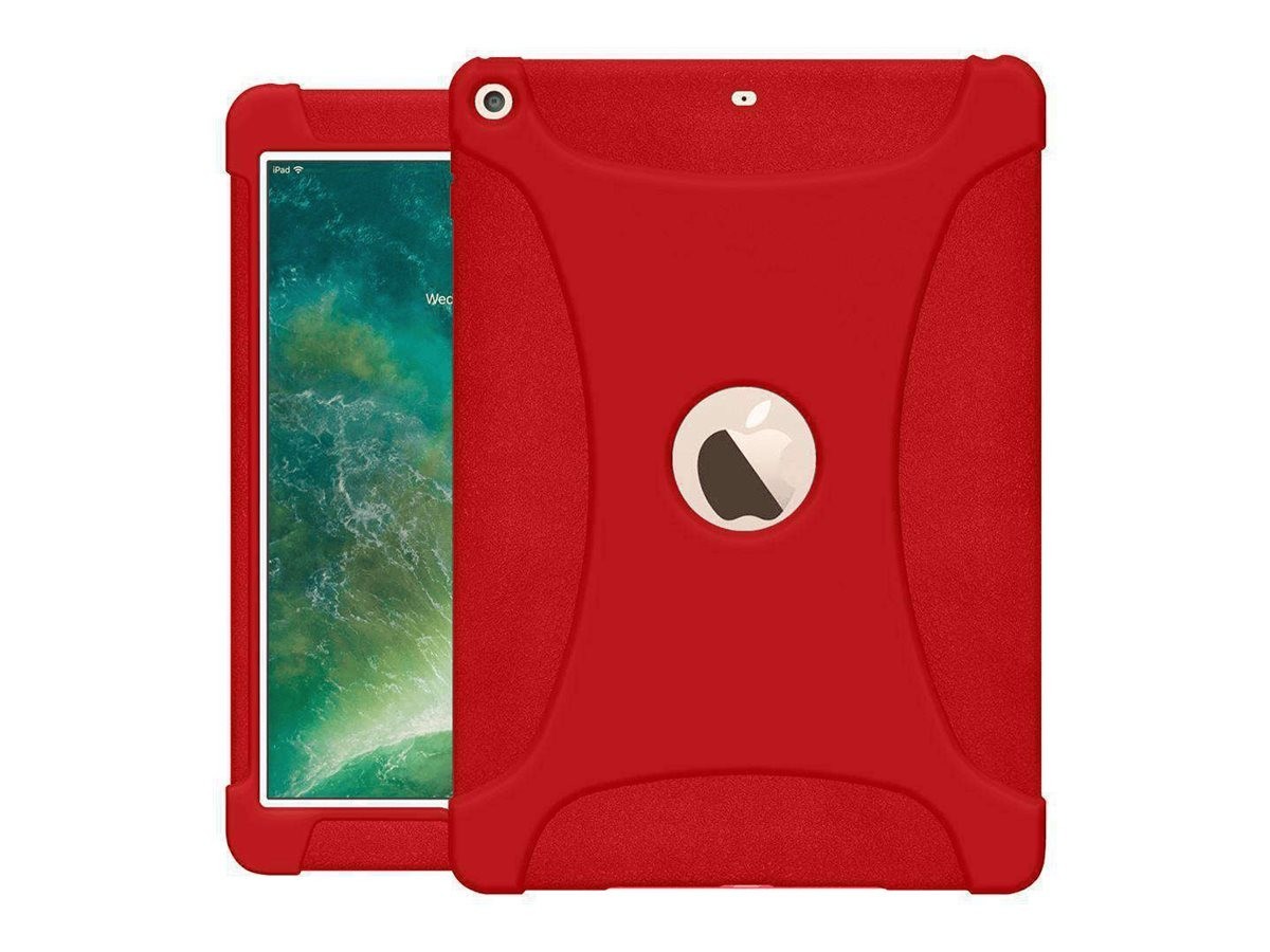 Amzer Shockproof Rugged Silicone Skin Jelly Case For iPad 9.7 (2017/ 2018) - Red