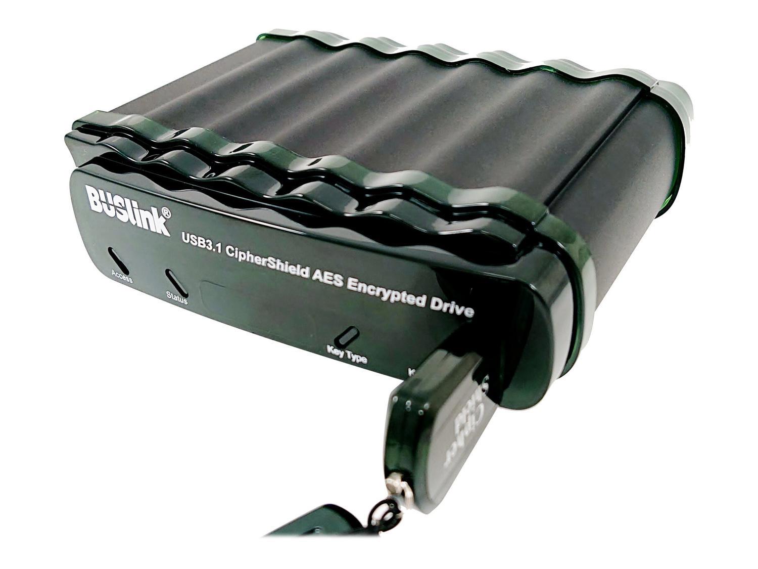 Buslink Media 8TB CipherShield Usb-C 256-Bit Aes Fips 140-2 Hipaa Usb 3.2 Gen 2/eSATA Portable Solid State Drive