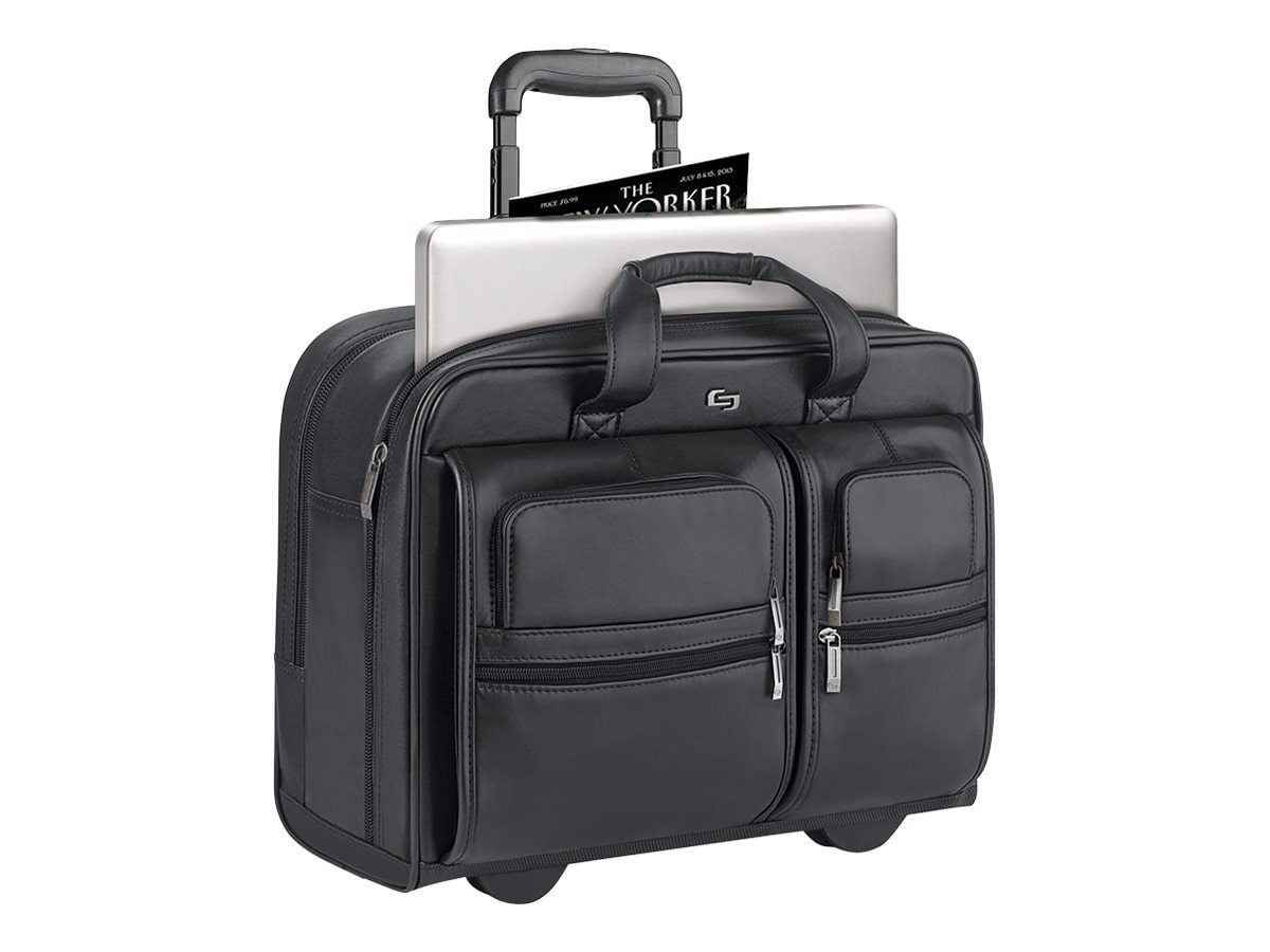 Solo Cases Solo 15.4" Leather Rolling Laptop Case, Black