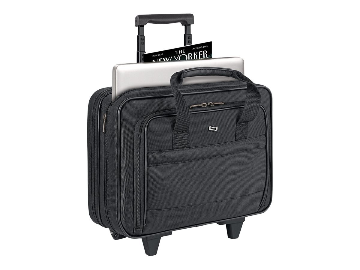 Solo Cases Solo Rolling Laptop Case, Poly, 16 X 6.5 X 15, Black