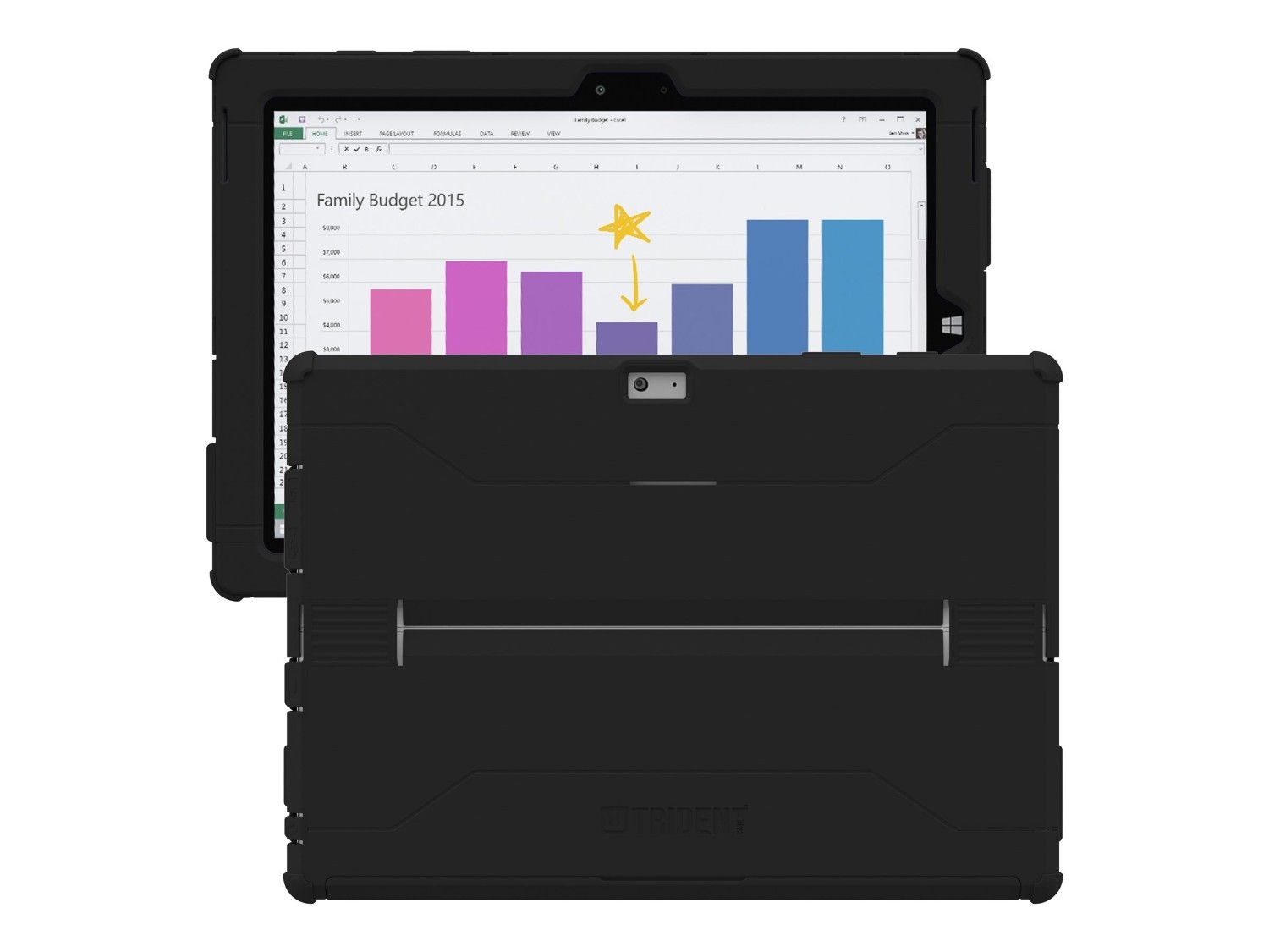 Trident Case Cyclops Case For Microsoft Surface 3, Black