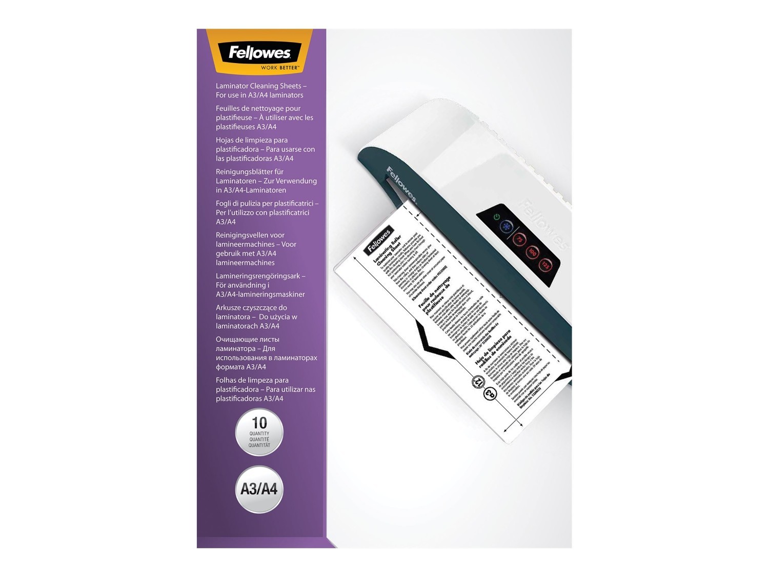 Neato Laminator Cleaning Sheets, White, 10-Pack