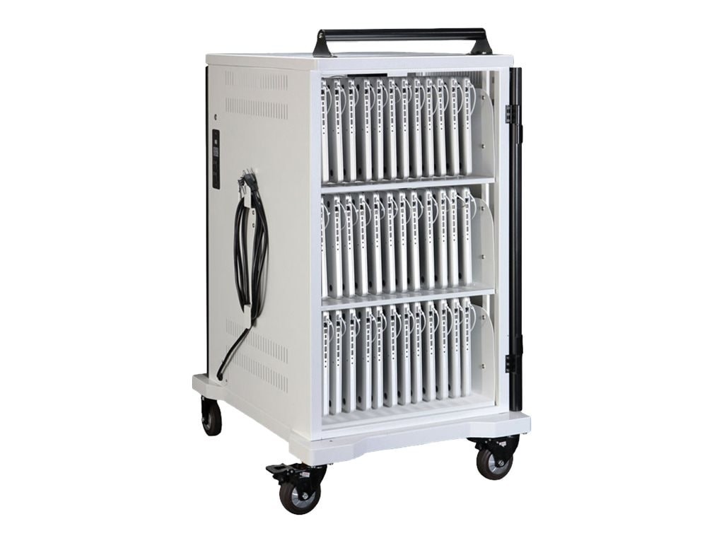 Power Technologies Anywhere Cart 36-Bay Adjustable Secure Charging Cart For Macbook Pro And Laptops Up To 17"