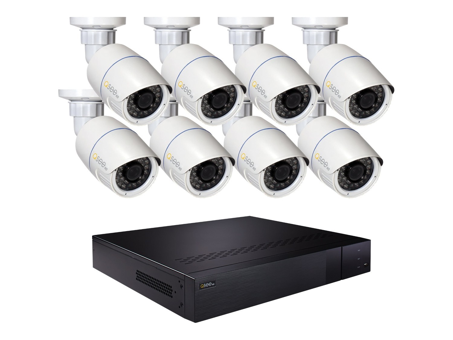 Digital Peripheral Solutions 16-Channel H.265 NVR, 8X 4MP Bullet Cameras, 3TB HDD