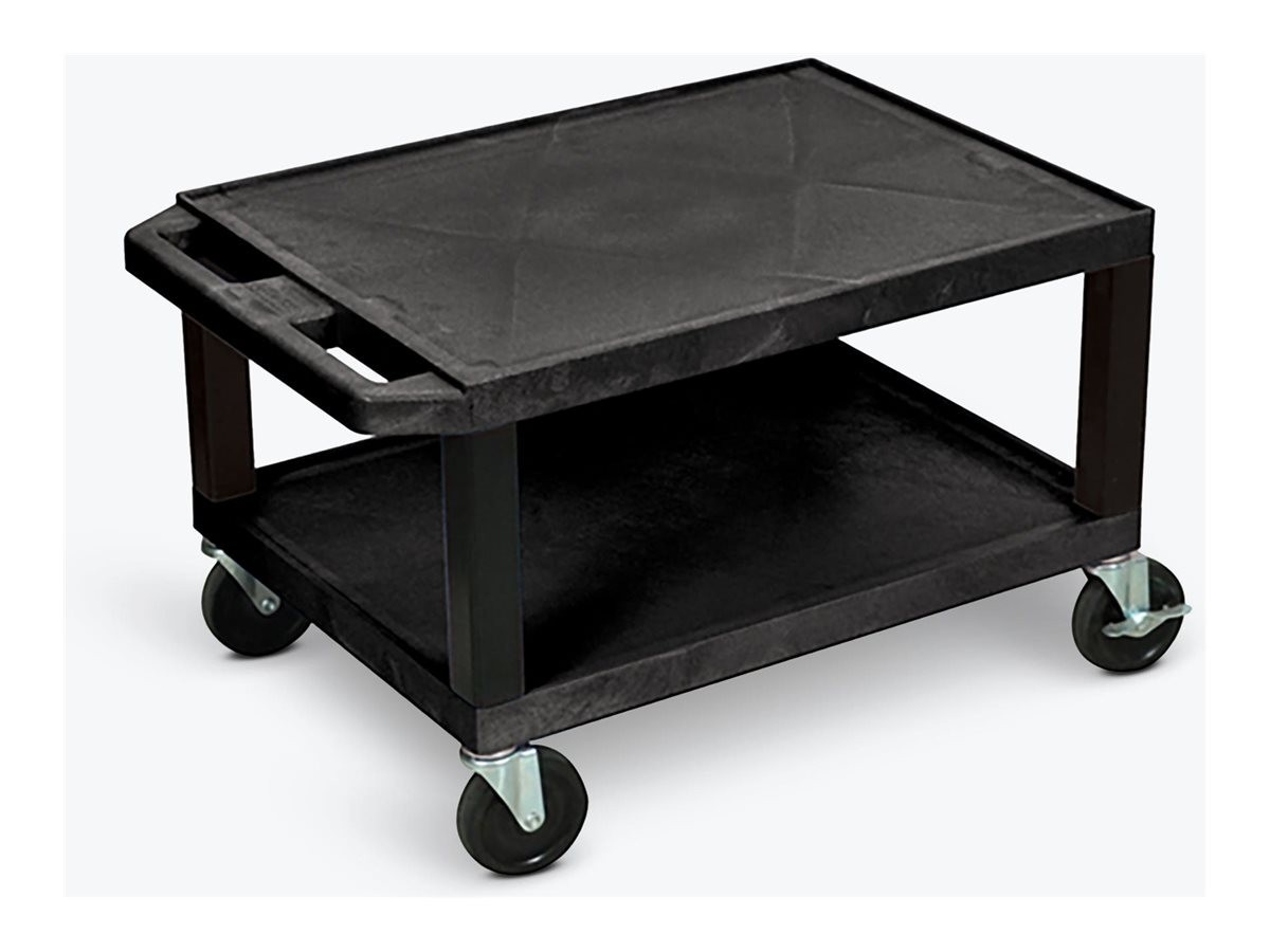 Luxor 16" Tuffy 2-Shelf Utility Cart, Black