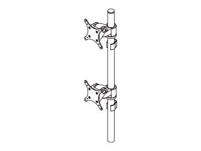 Human Active Technology Ergotech Articulating Dual 28" Flat Panel Pole Mount, Black