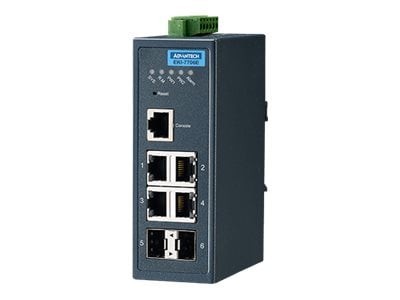 Quatech 4Fe + 2SFP Managed Ethernet Switch Wide