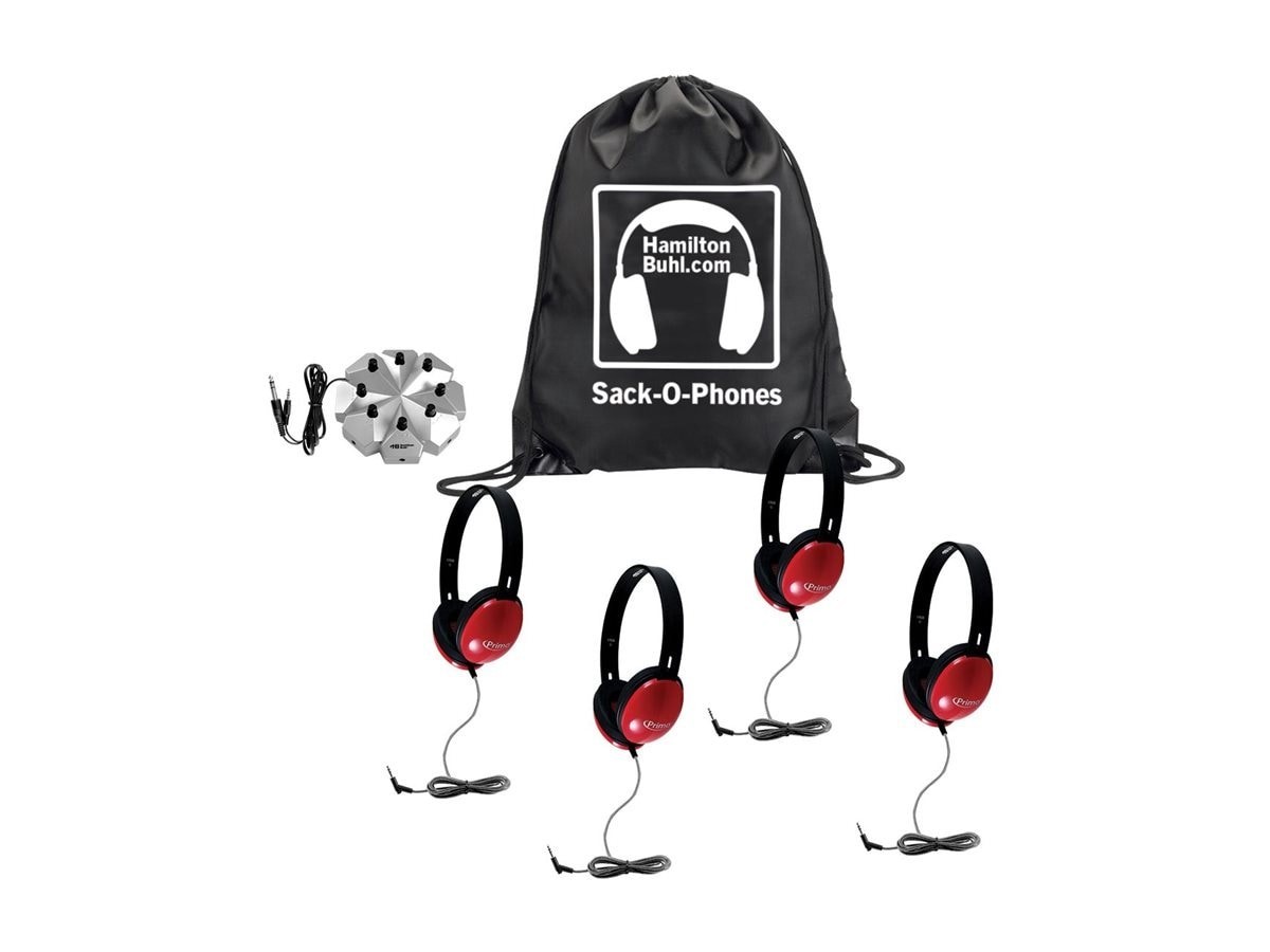 Hamilton Electronics Hamilton Primos Headphones - Red (5-Pack Sack-O-Phones)