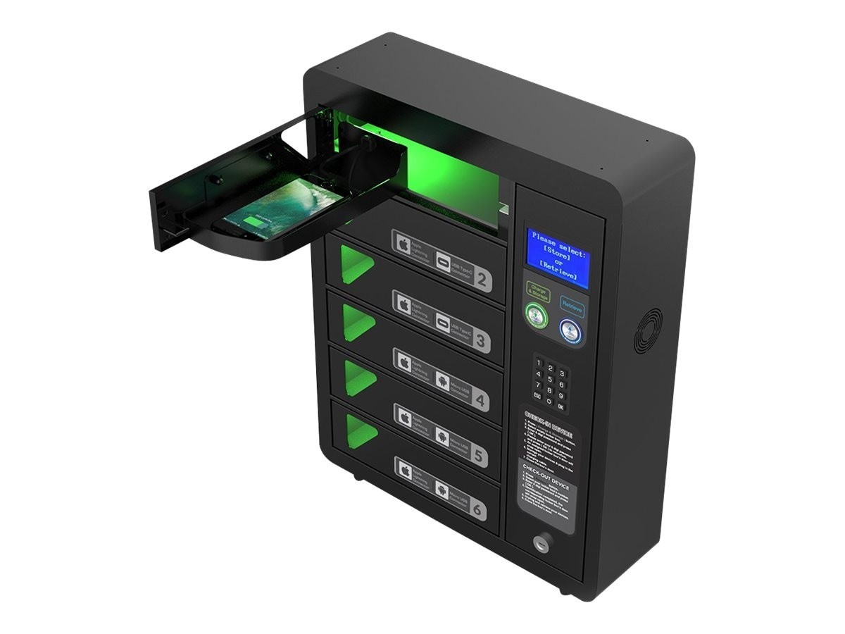 ChargeTech Chargetech 6 Bay Pin Code Charging Locker PPL6. Each Bay Contains 2 Ca