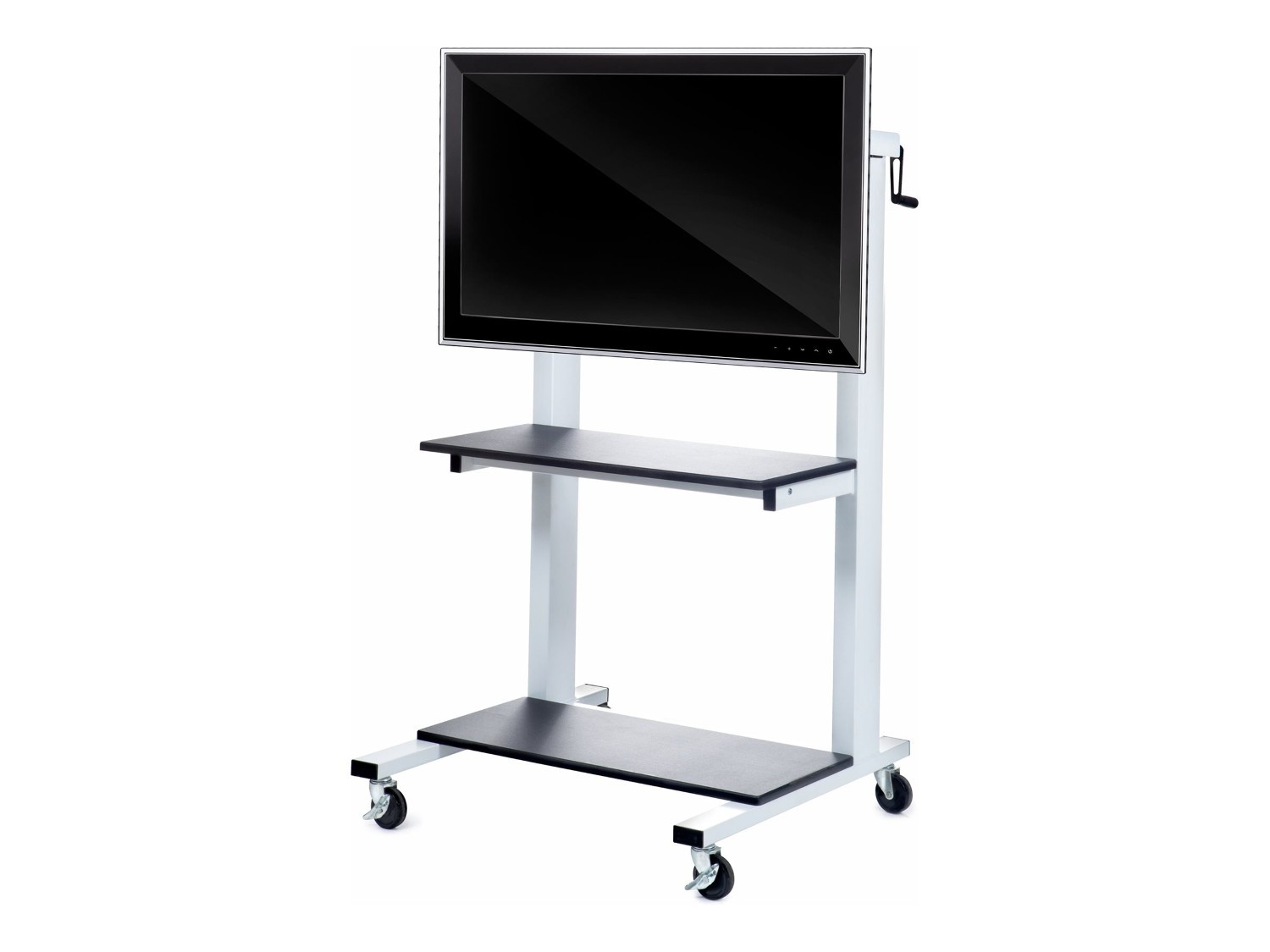 Luxor CLCD Crank-Adjustable Flat Panel TC Cart