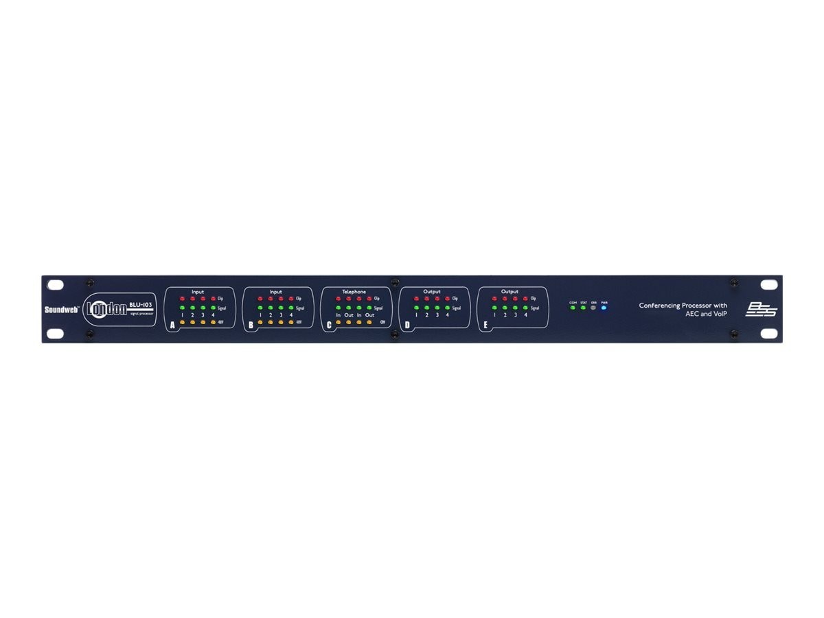 BSS Audio 8 Analog Mic/Line Input, 8 Analog Output, Networked Signal Processor W/ 8 Independent Aec