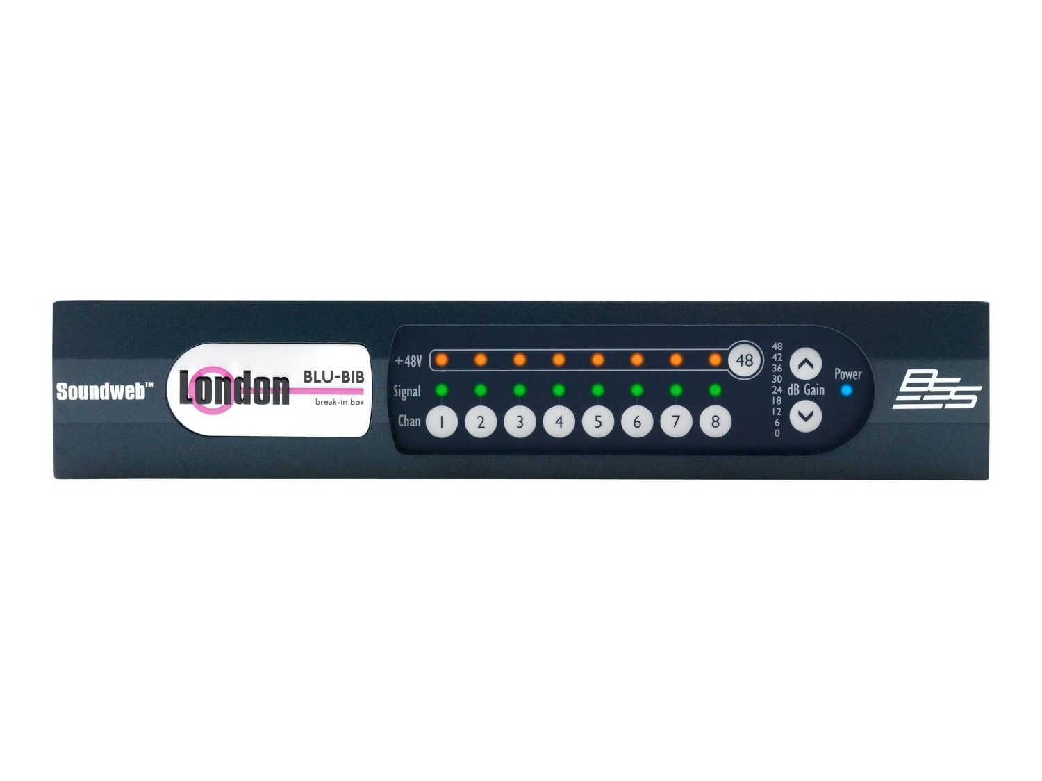 BSS Audio 8-Channel Analog Break-In Box W/ Blu Link & Switchable Phantom Power Per Channel (Half Rack Width)