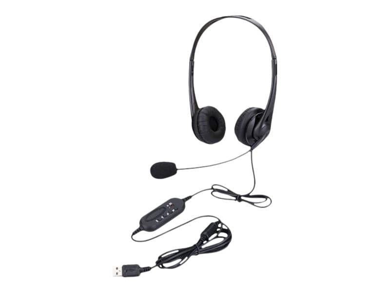 B3e Dual Ear Usb Headset W/ Inline Controls