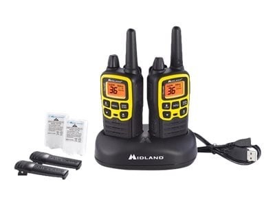 Midland Radio T61 X-Talker 2Way Radios Blk/Ylperp 32Miles Nimh Batt Desk Usb Charger