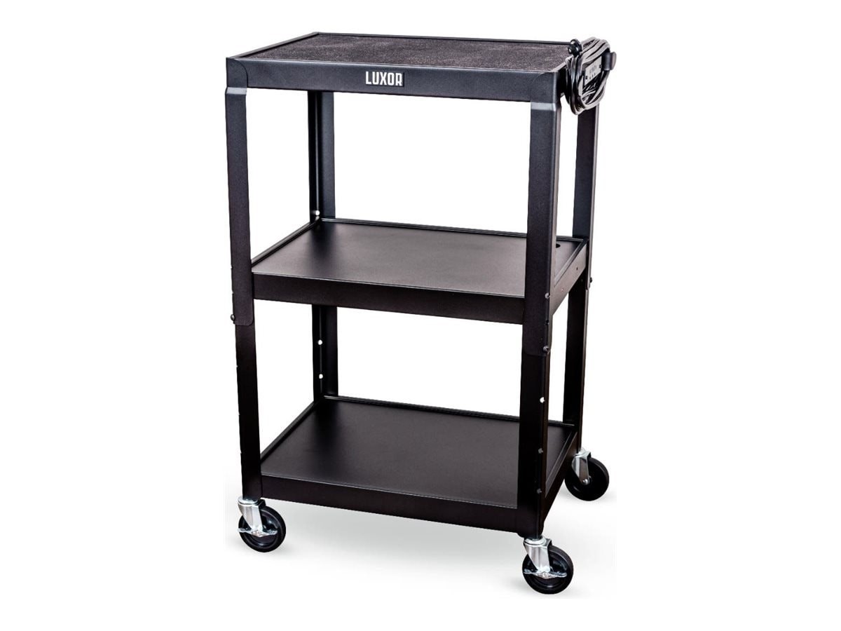 Luxor Adj Height Metal Utility Cart
