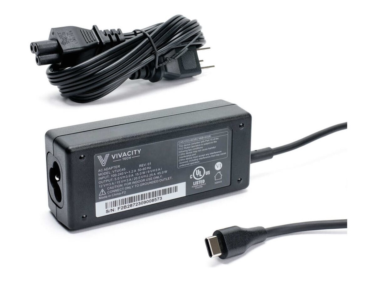 Vivacity Tech 45W Usb-C Universal Ac Adapter