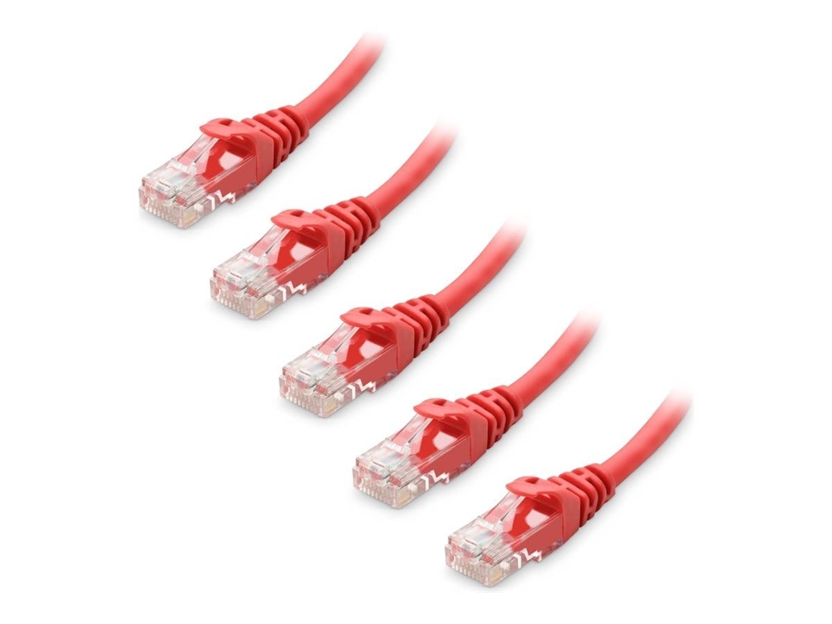 Cable Matters Cat6 10Gbps Utp Snagless Patch Cable, Red, 5FT, 5-Pack