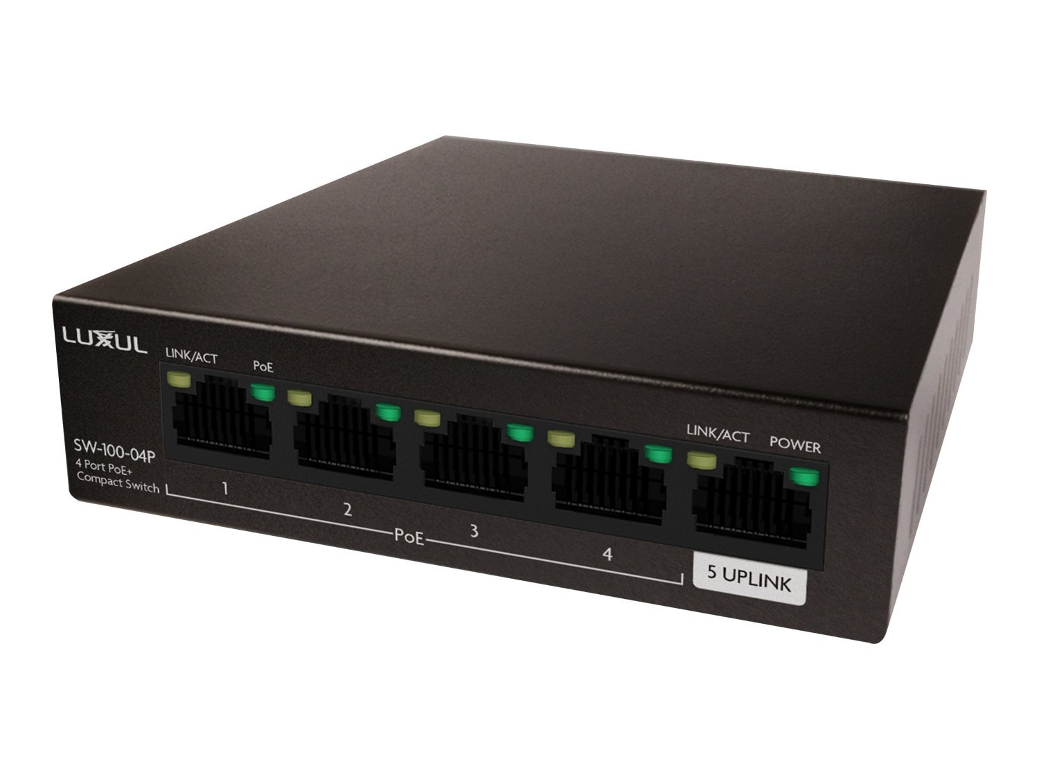 Luxul 4-Port GB Poe+ Switch W/