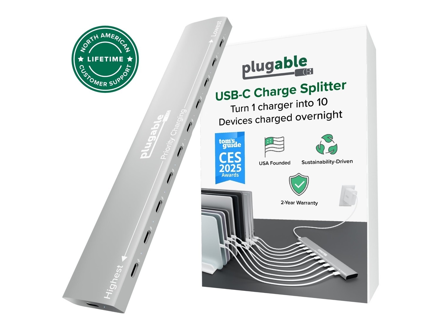 Professional Cable Professional 10-Port Usb Type-C Power Delivery Priority Charger