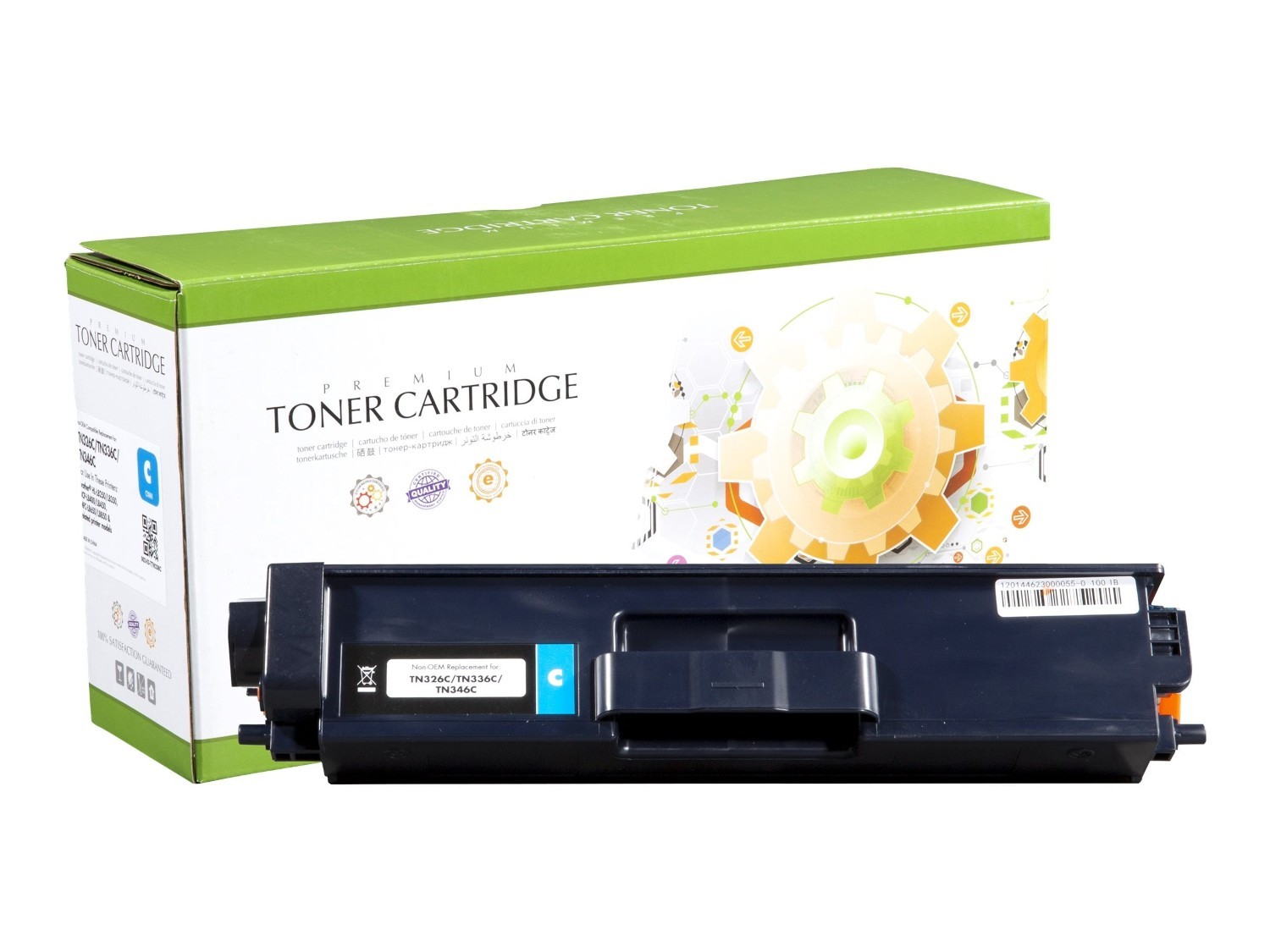 Static Control TN-336C/TN-326C Cyan Toner Cartridge For Brother DCP-L8400cdn, DCP-L8450cdw MFP, HL-L8250cdn