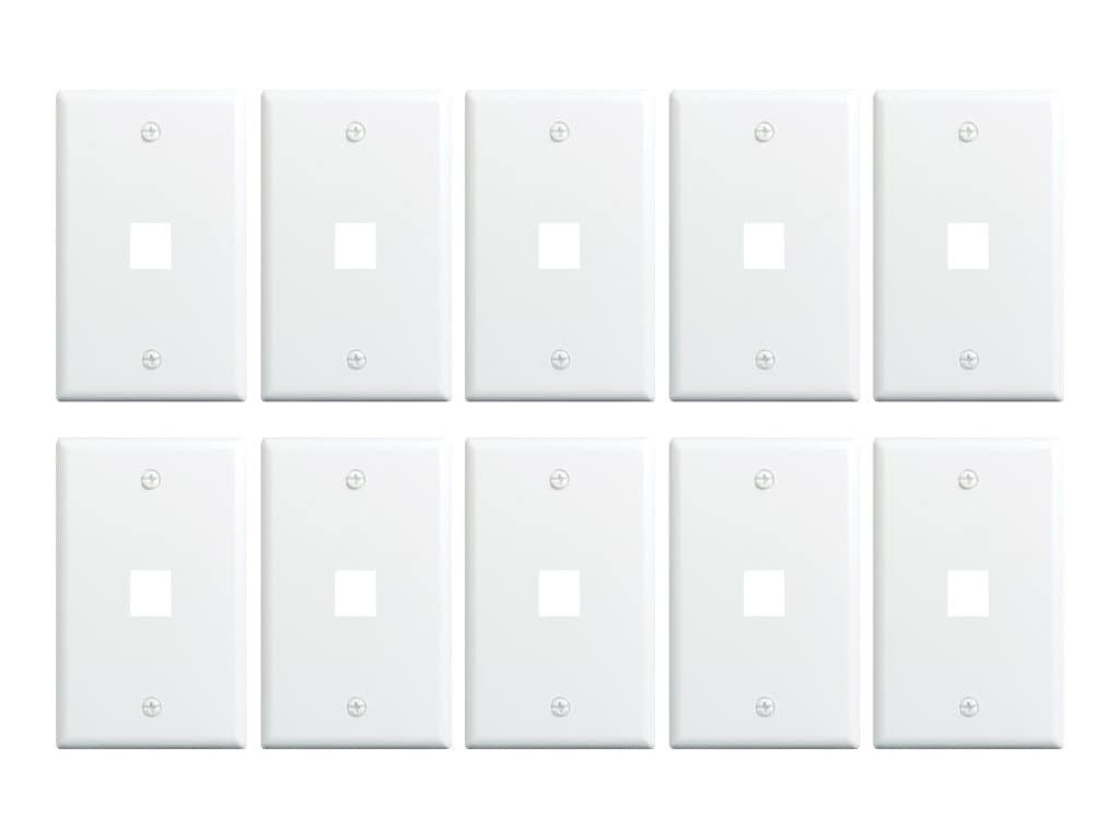 On-Q Technologies On-Q 10 PK 1 Gang Wall Plate, 1-Por