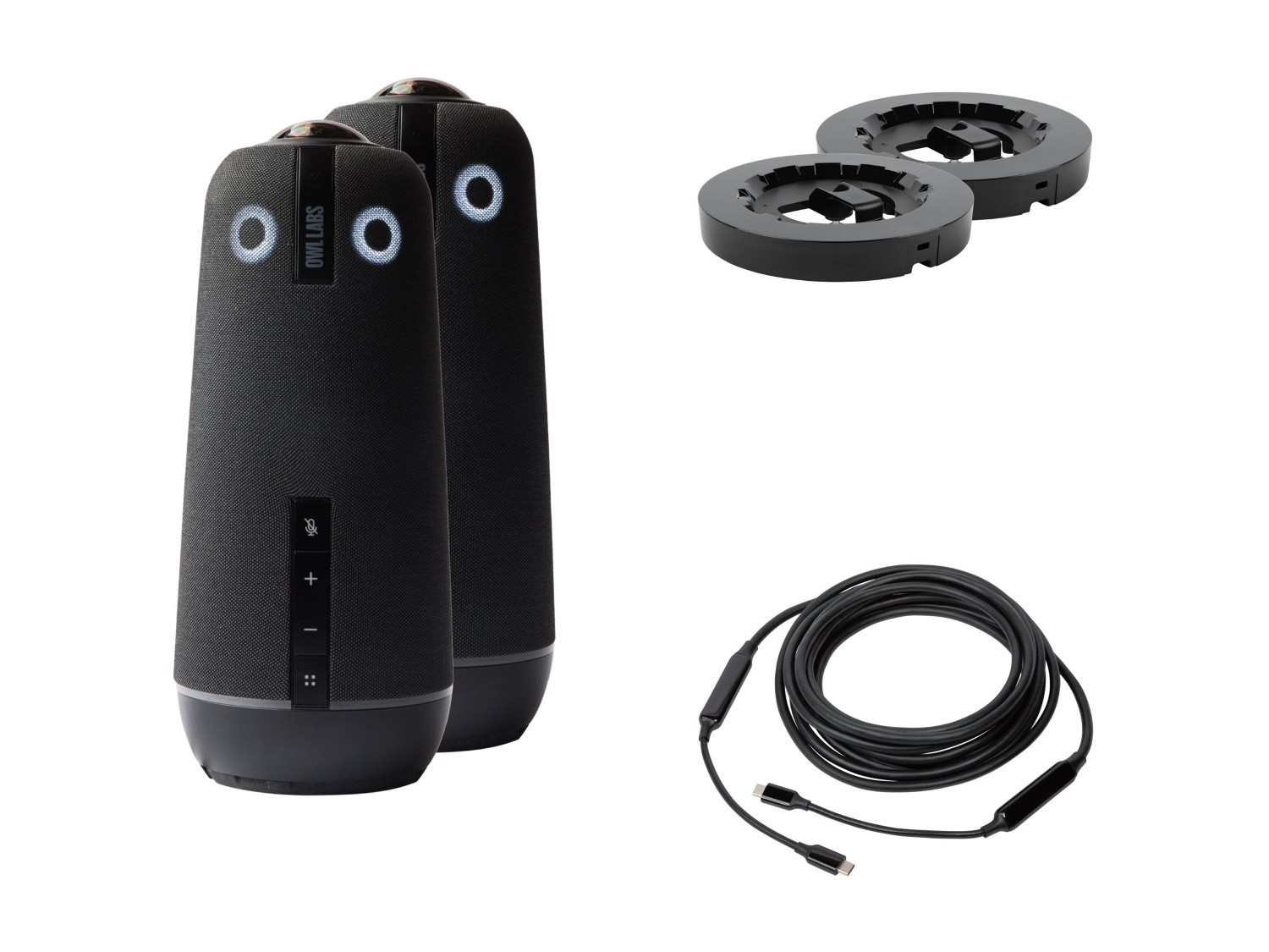 Owl Labs Meeting Owl 4+ Bundle W/ (2) Cameras & (2) Stands