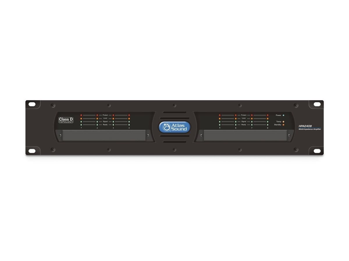 Atlas Sound Eight-Channel 2400W Commercial Amplifier