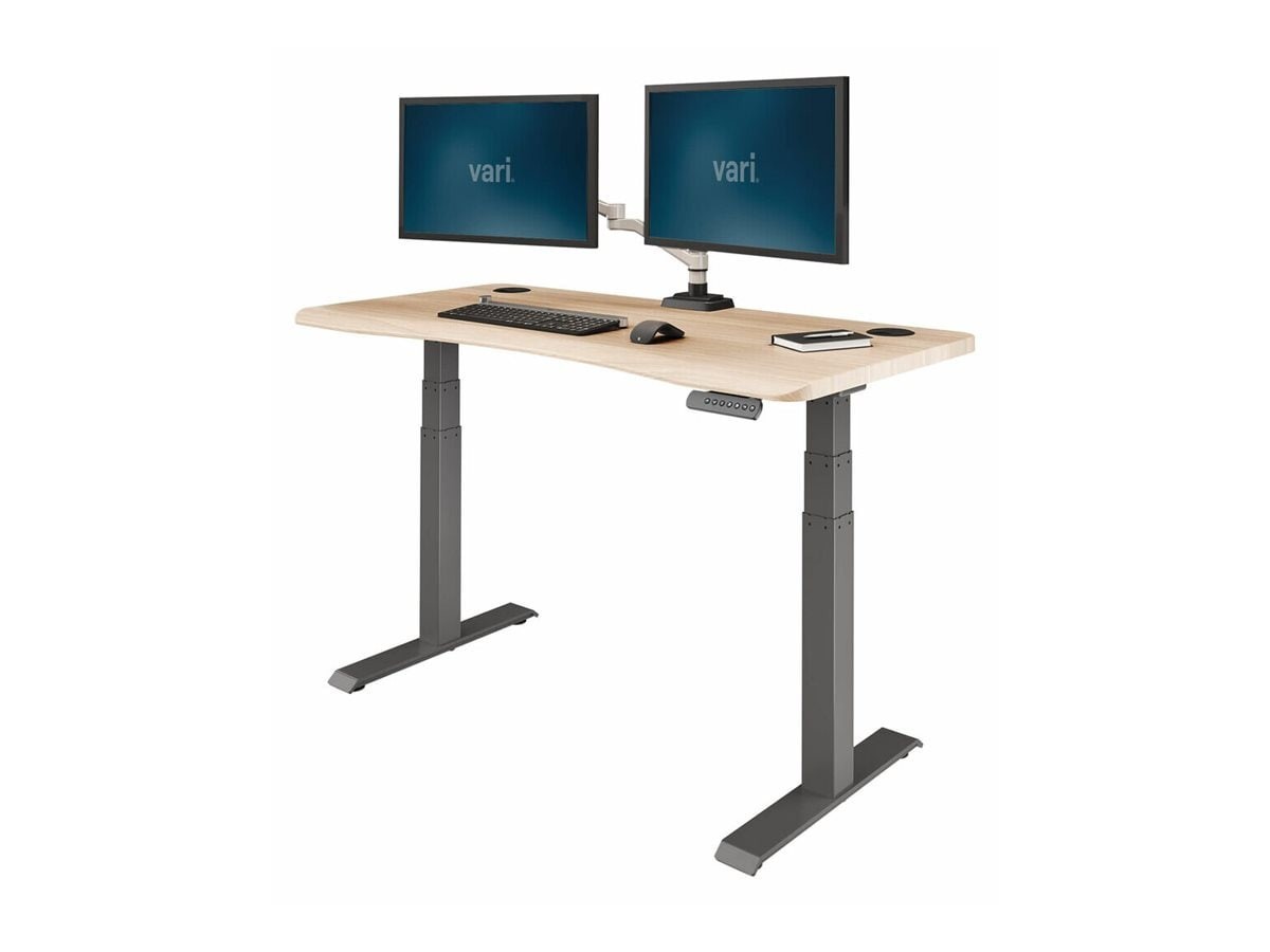 Varidesk 54"X26" Ergo Electric Standing Desk - Light Wood
