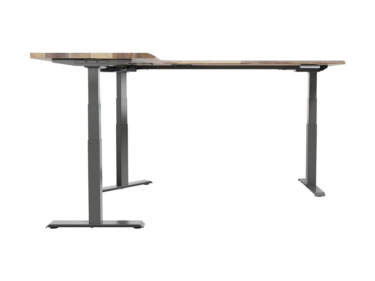 Varidesk 80"X60" L-Shape Electric Standing Desk - Reclaimed Wood