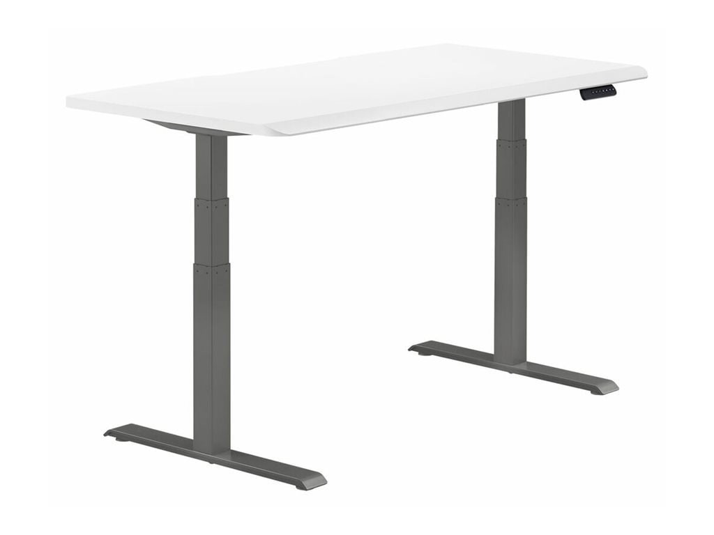 Varidesk 60"X30" Electric Standing Desk With ComfortEdge, White/Slate