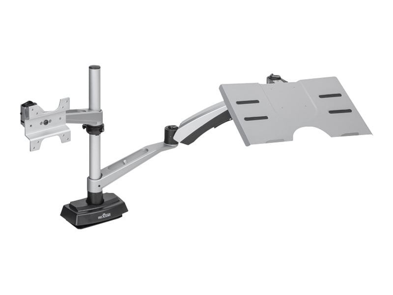 Varidesk Monitor Arm + Laptop Stand For Displays Up To 27" - Silver