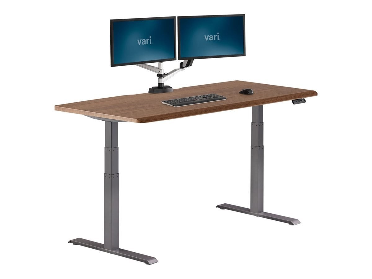Varidesk 72"X30" Electric Standing Desk With ComfortEdge, Walnut