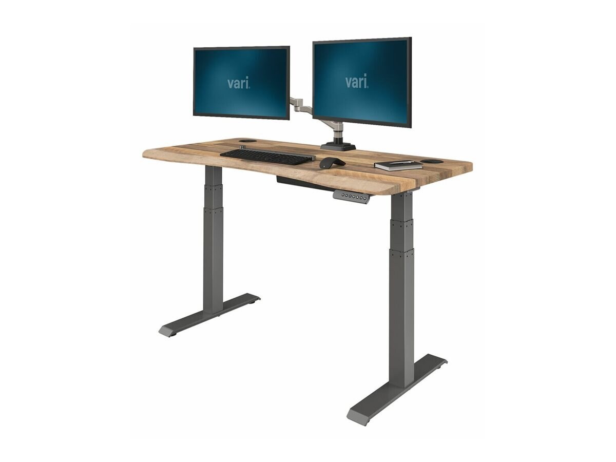 Varidesk 54"X26" Ergo Electric Standing Desk, Reclaimed Wood