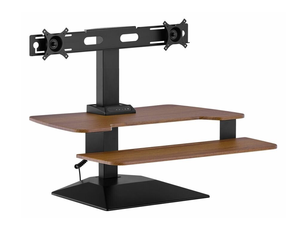 Varidesk Premier Electric Dual-Monitor Sit-Stand Converter - Walnut