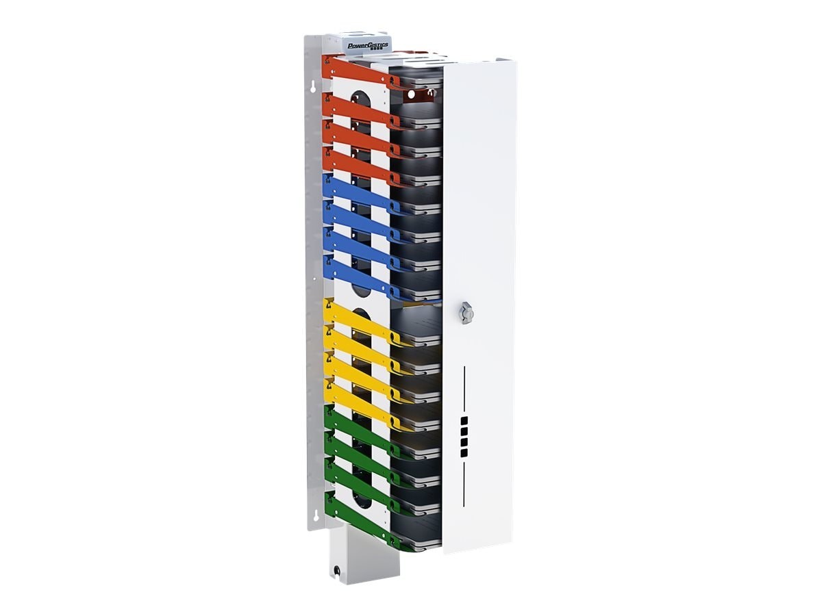 PowerGistics Core16 Usb 16 Shelf Wall Mounted Tower Including A Usb Power Strip And 16 Power Strip To Usb-C Cords