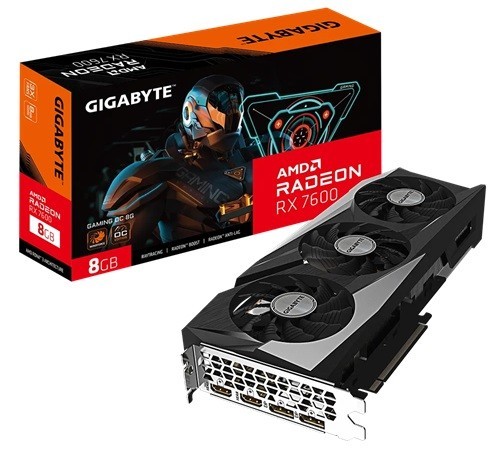 Gigabyte Amd Radeon RX 7600 8GB GDDR6 128 bit/2355-2755MHz/DisplayPort 1.4A X2 Hdmi 2.1A X2