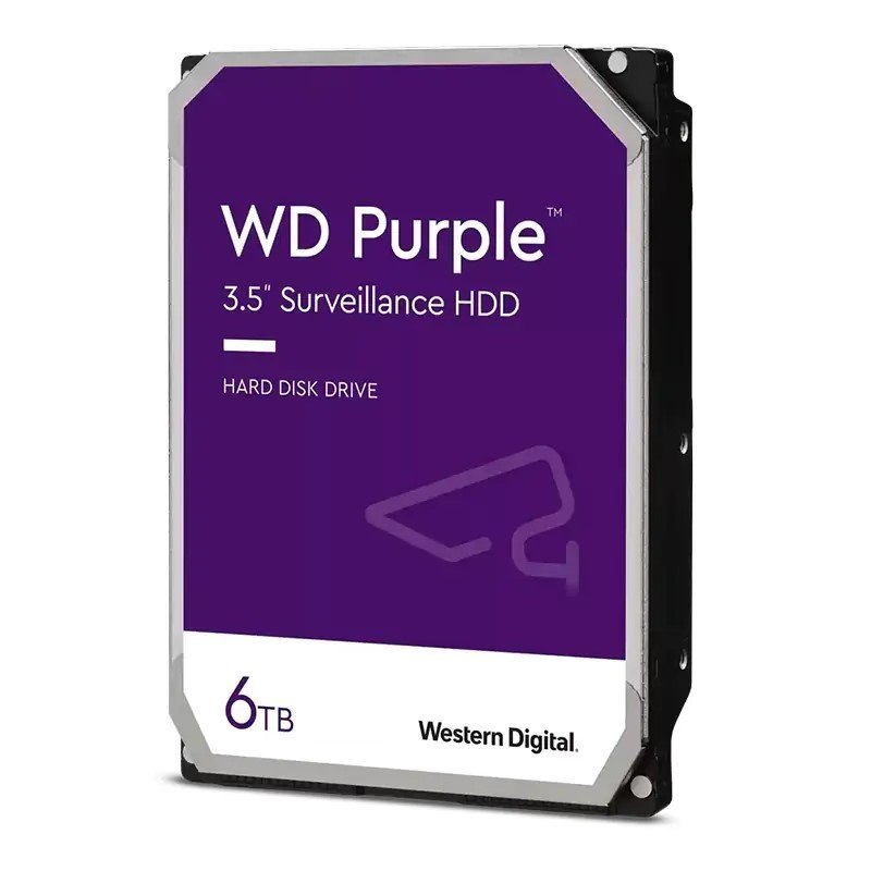 Western Digital WD 6TB Purple 3.5" Hard Drive, Sata Iii, 5400RPM, 256MB Cache, Surveillance Storage, Up To 64 Cameras, 3Y