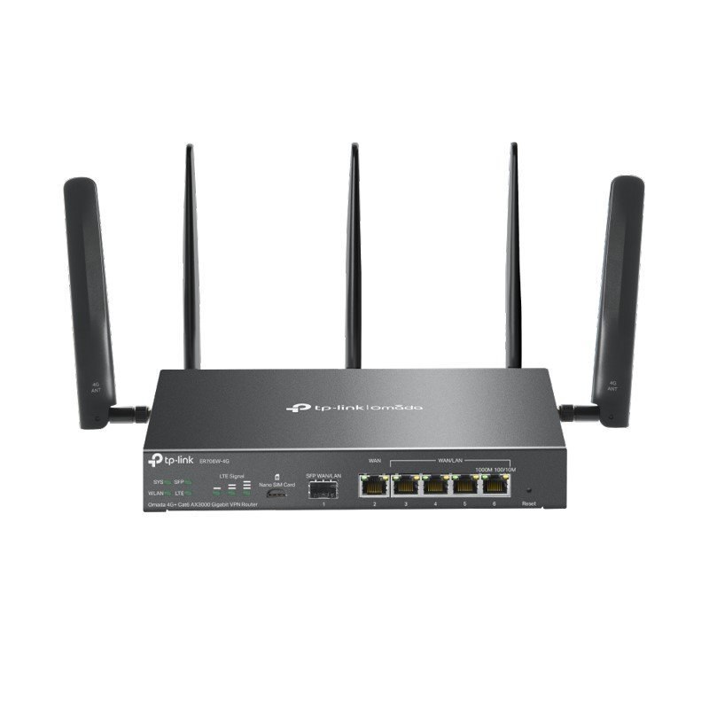 TP-Link Er706w-4G Omada 4G+ Cat6 Ax3000 Gigabit VPN Router