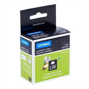 Dymo (SD11353/S0722530) Multi-Purpose, 2 Up, Paper 13MM X 25MM, 1 Roll/Box, 1000