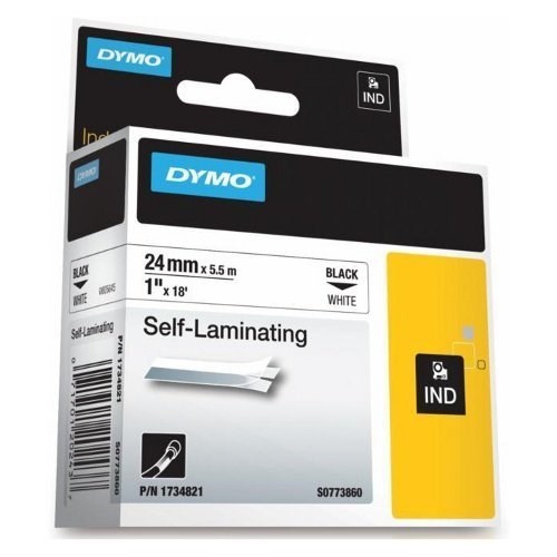 Dymo (SD1734821) Self-Laminating Tape, 24MM - Black On White