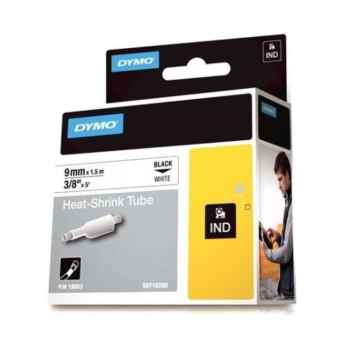 Dymo (SD18053) Heat Shrink Tube 9MM Black On White