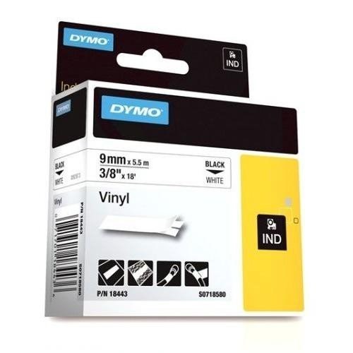 Dymo (SD18443) Vinyl, 9MM - Black On White